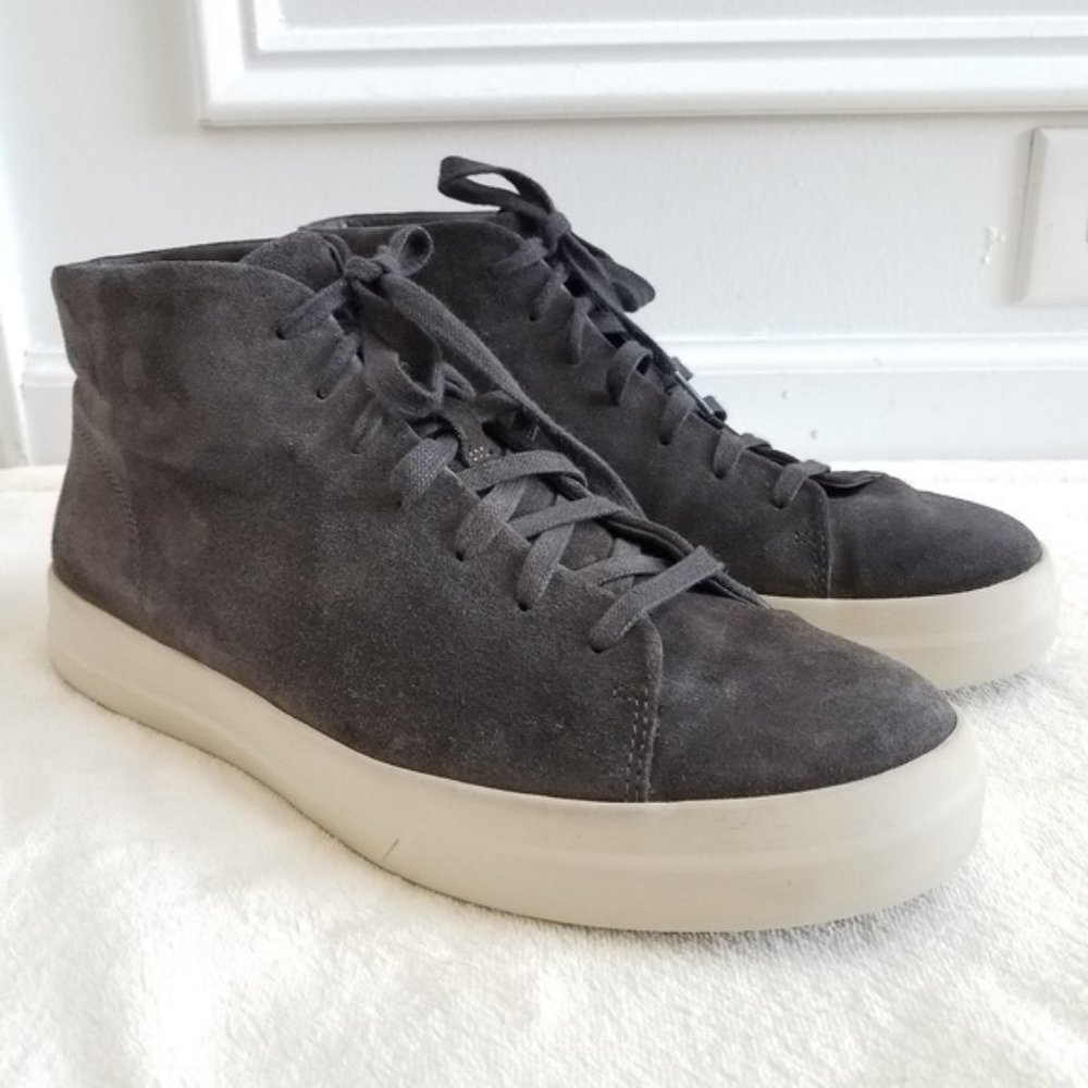 VINCE Cullen Suede High Top Sneakers Gray